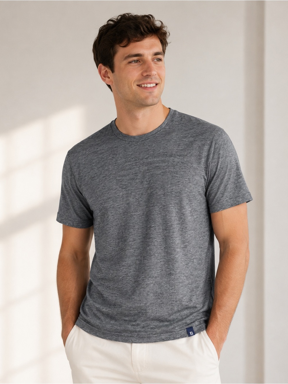 Boggi Milano B Tech Performance Shirt Mens Medium Gray Stretch